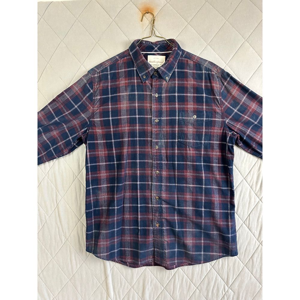 Weatherproof‎ Button Up Men's Large Long Sleeve Vintage Flannel